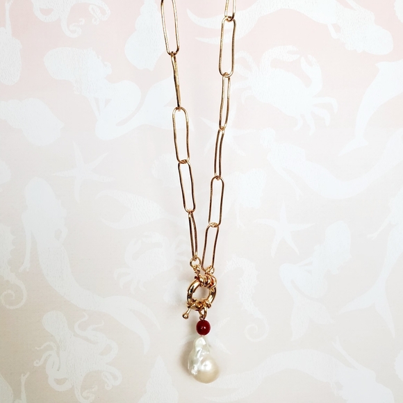 Boho Asymmetric Rough Pearl Necklace - Gold change - Picture 10 of 12